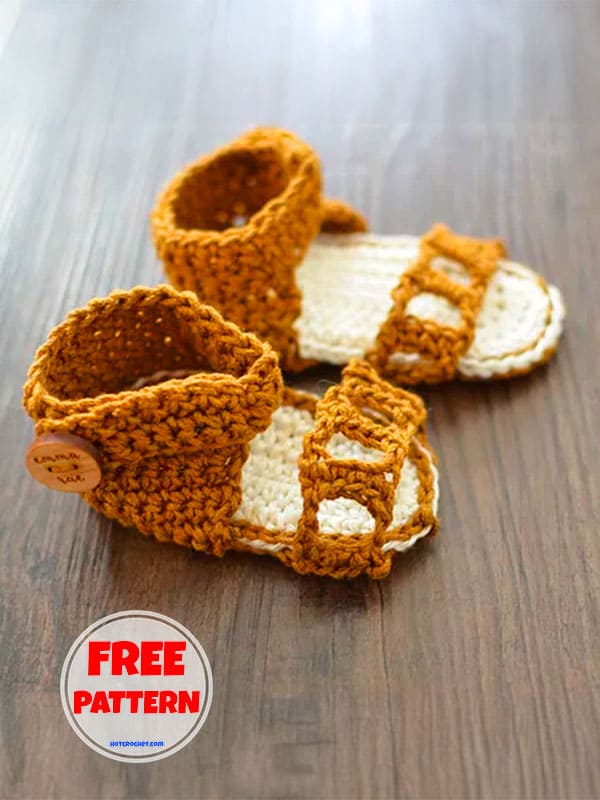 Brown Free Newborn Sandals Crochet Pattern