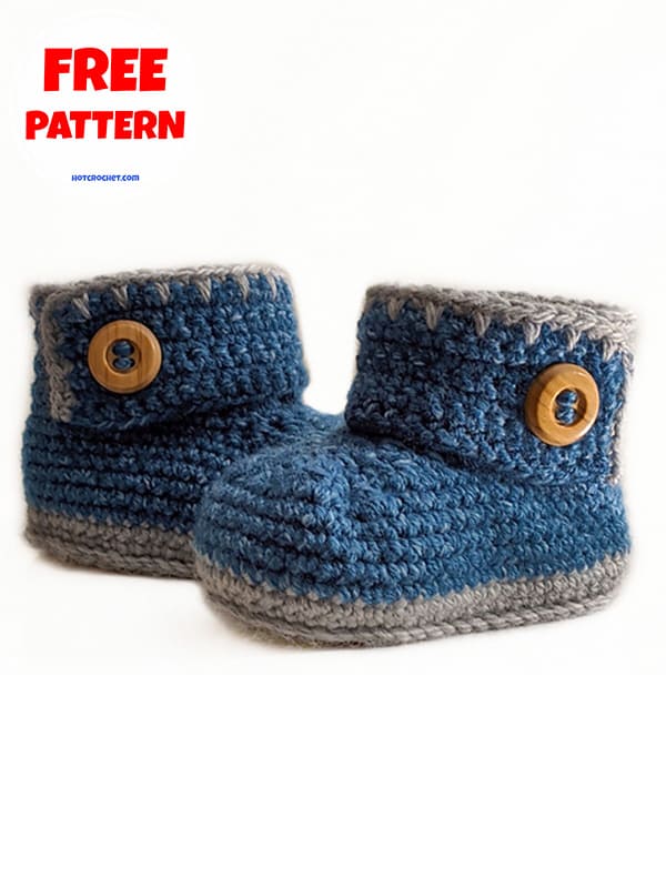 Buttoned Ankle Baby Booties Crochet Free Pattern (2)