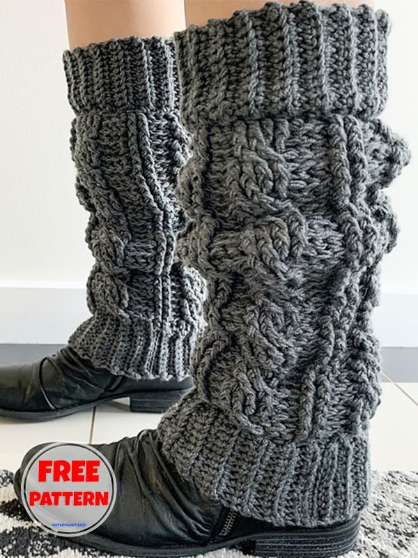 Cabled Boot Cuffs and Leg Warmers Crochet Free Pattern (2)