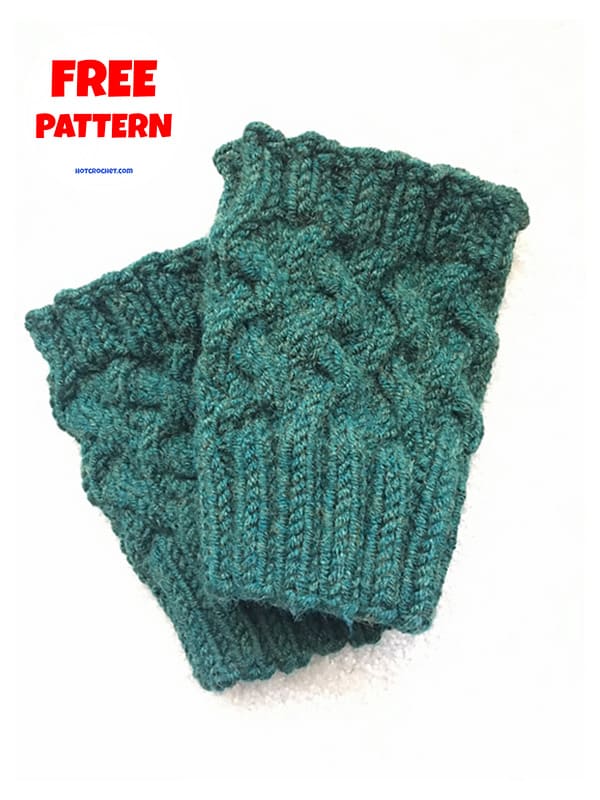 Cables One-Piece Knitted Boot Cuffs Free Pattern (2)