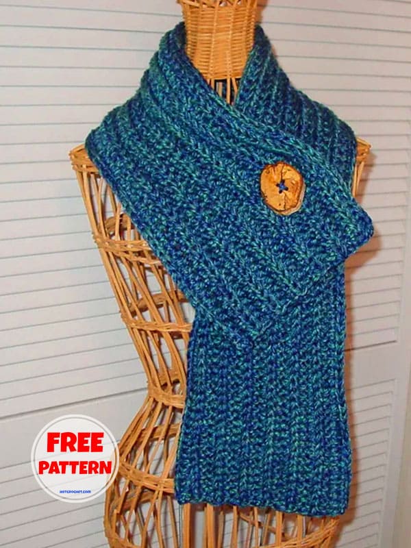 Classic Free Crochet Ribbed Scarf Pattern​