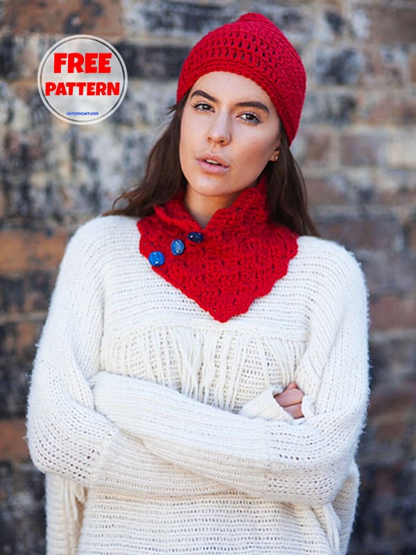 Crochet Cowl With Buttons Free Pattern PDF