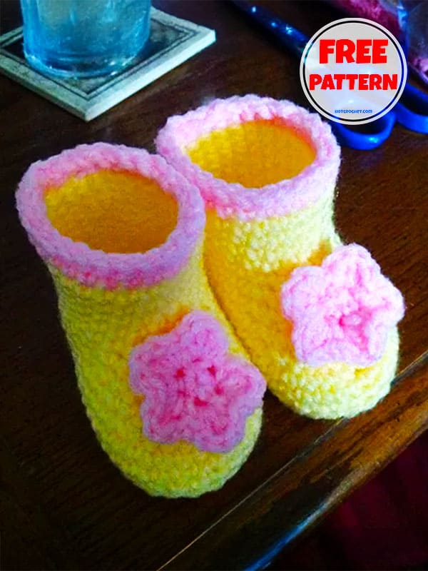 Daisy Crochet Newborn Booties For Beginners​ Free Pattern 