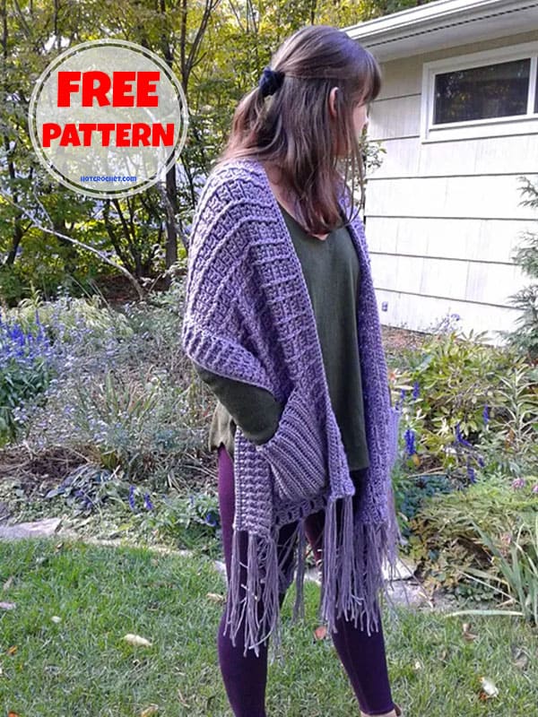 Free Crochet Pocket Shawl Pattern​