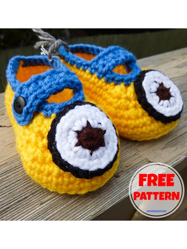 Free Minion Baby Booties Crochet Pattern (2)