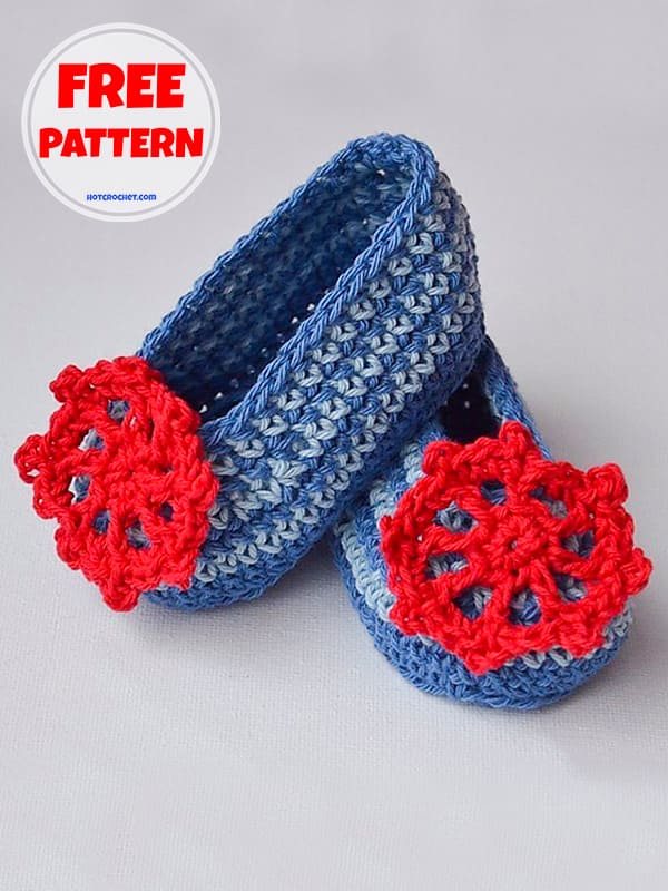 Free Sailor Style Baby Booties Crochet Pattern (2)