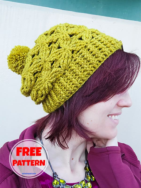 Free cables leaf crochet winter hat pattern (easy tutorial) (2)