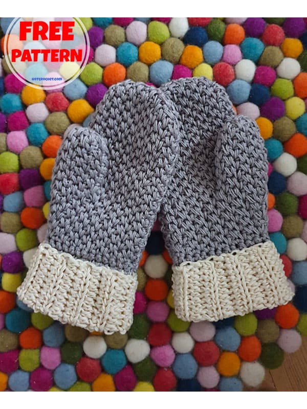 Free cosy crochet mittens pattern (2)