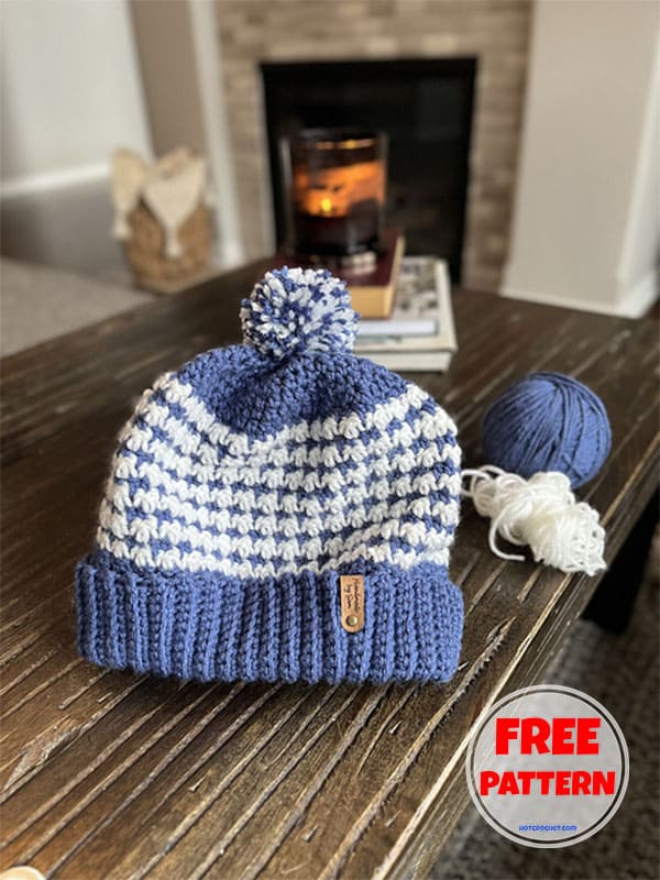 Free crochet houndstooth beanie pattern (2)