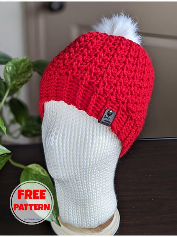 Free ribbed slouch beanie crochet pattern (2)