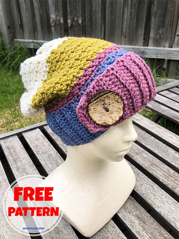 Free snow crochet beanie hat pattern-2