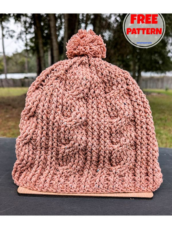 Free twist crochet cable hat pattern (2)