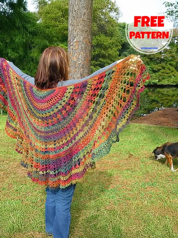 Hearts Free Half Circle Shawl Crochet Pattern​ 