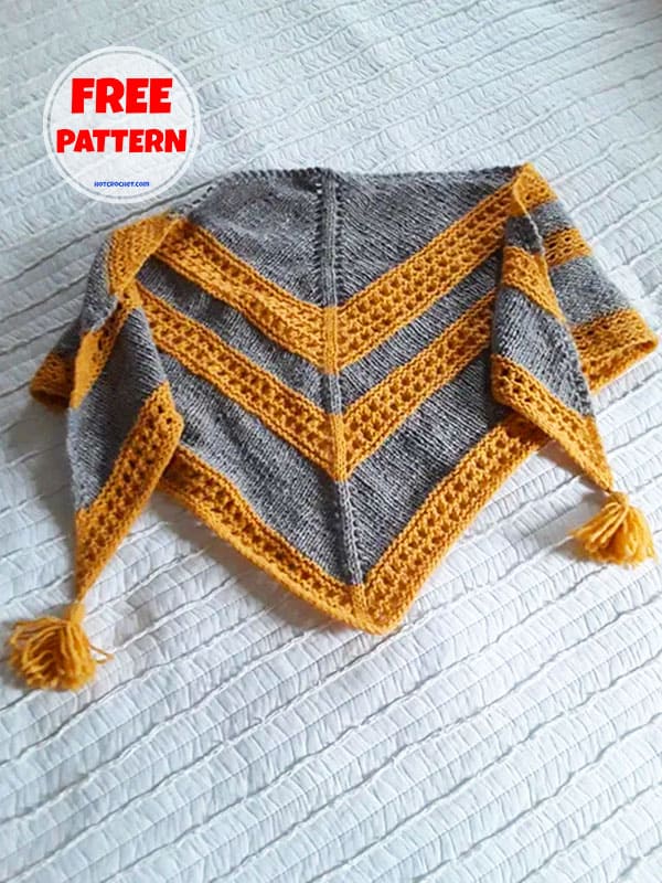 Lovely Tassels Free Triangle Shawl Knitting Pattern 