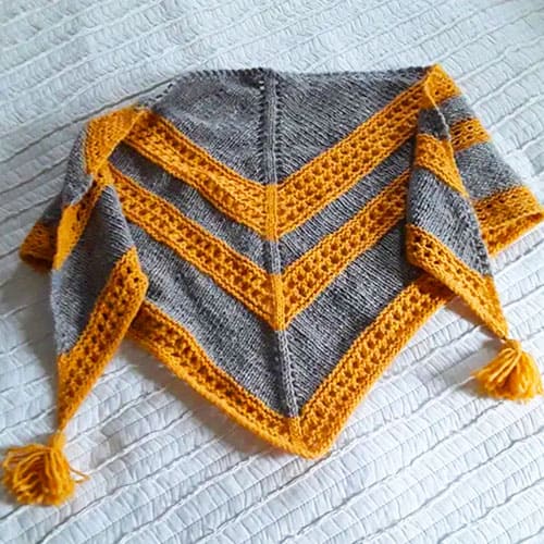 Lovely Tassels Free Triangle Shawl Knitting Pattern