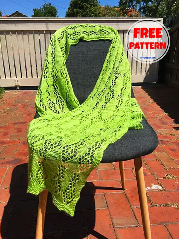 Pistachio Green Simple Shawl Knitting Pattern Free​