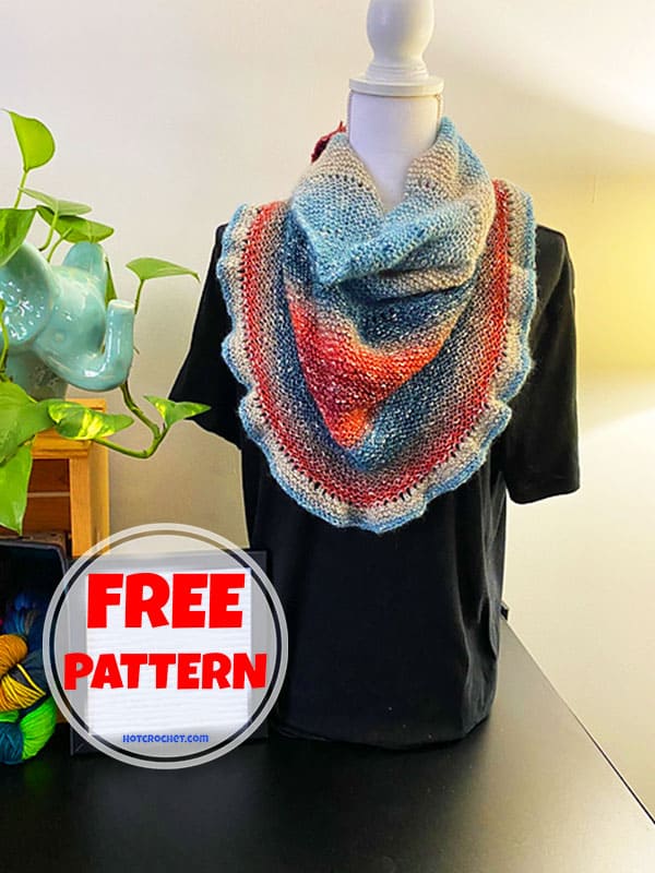 Ruffles Free Pattern For Knitted Shawl