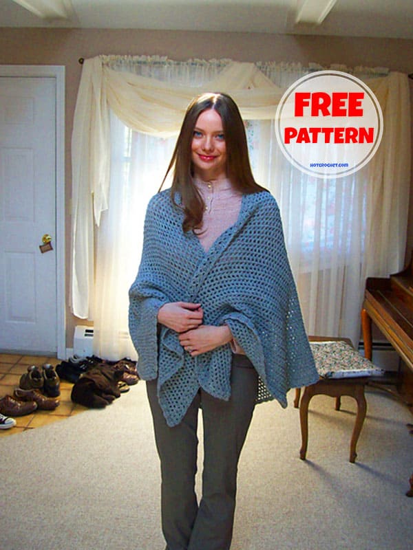 Shawl Crochet Mesh Stitch Free Pattern