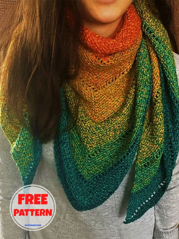 Shawl Crochet Moss Stitch Pattern​ Free