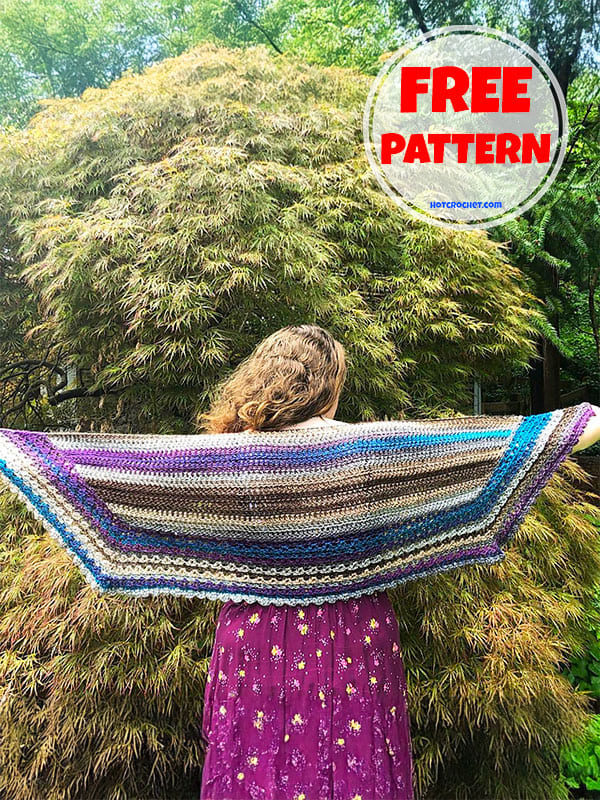 Simple Rectangular Crochet Shawl Pattern​ Free