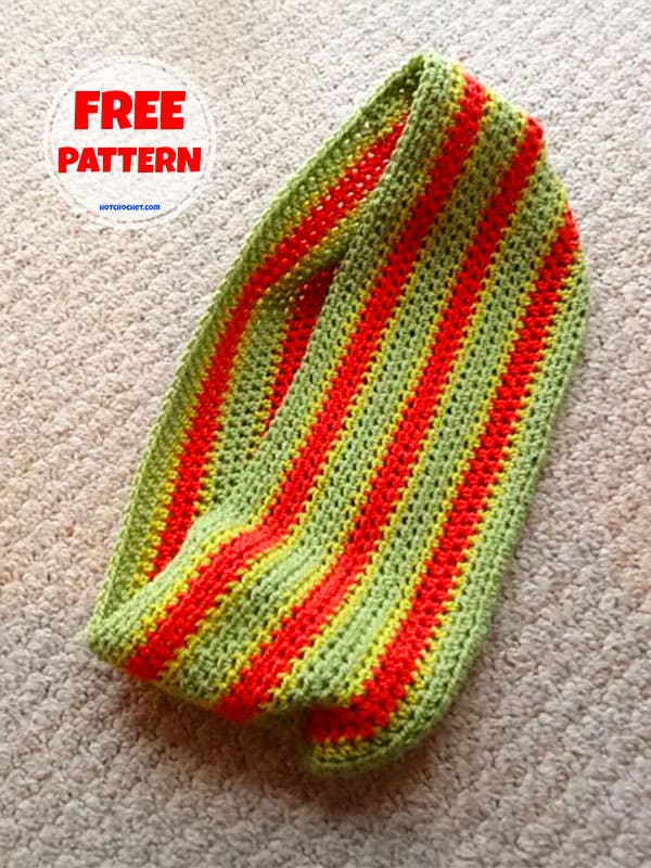 Tricolor Basic Scarf Crochet Pattern Free​ 