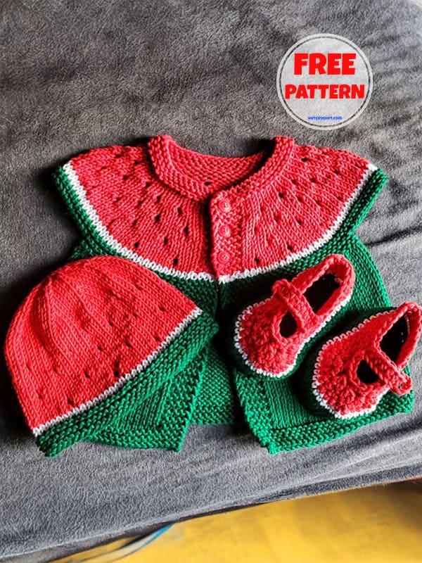 Watermelon Cute Easy Crochet Baby Booties​ Pattern