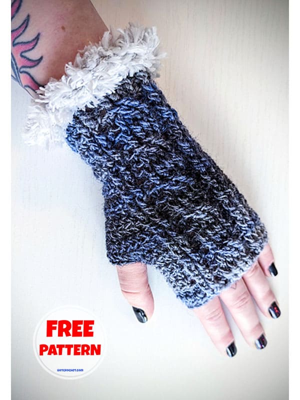 cable crochet fingerless gloves