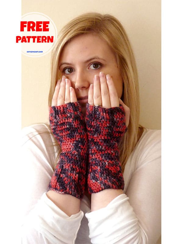 crochet fingerless mittens free pattern