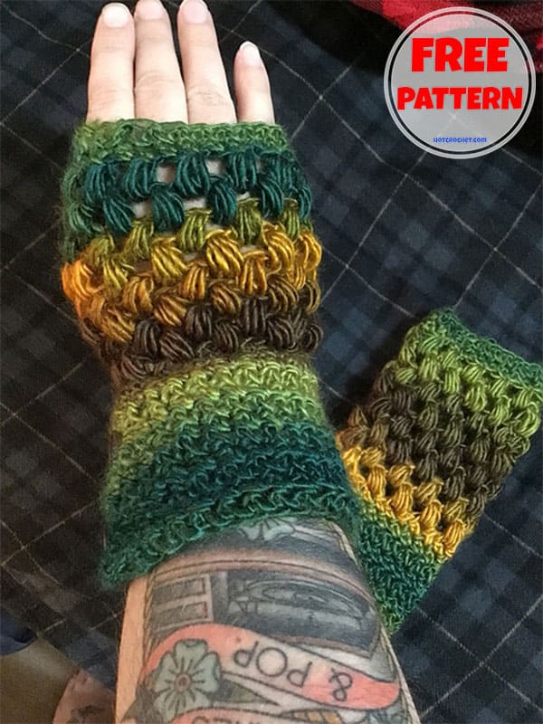 family crochet fingerless gloves