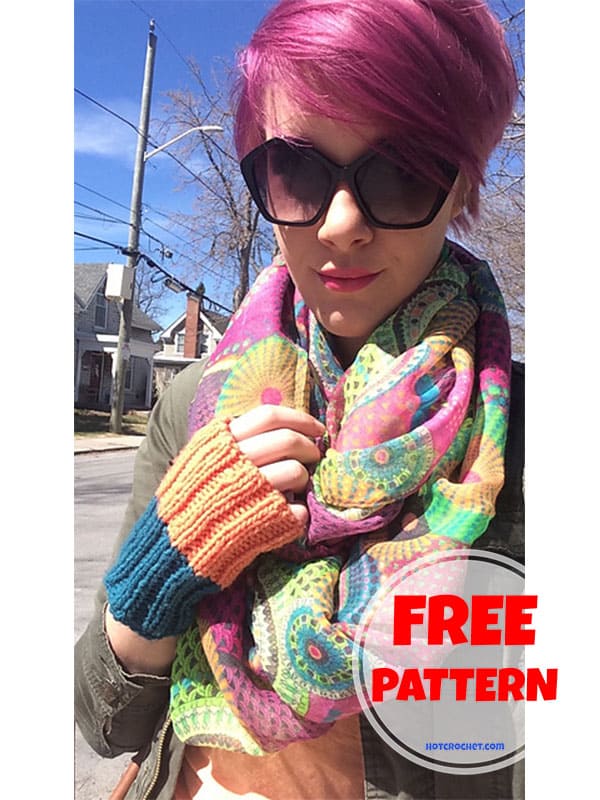 free ribbed fingerless mittens knitting pattern (2)