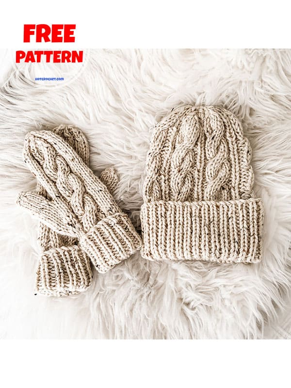 hat and mittens knitting pattern (2)