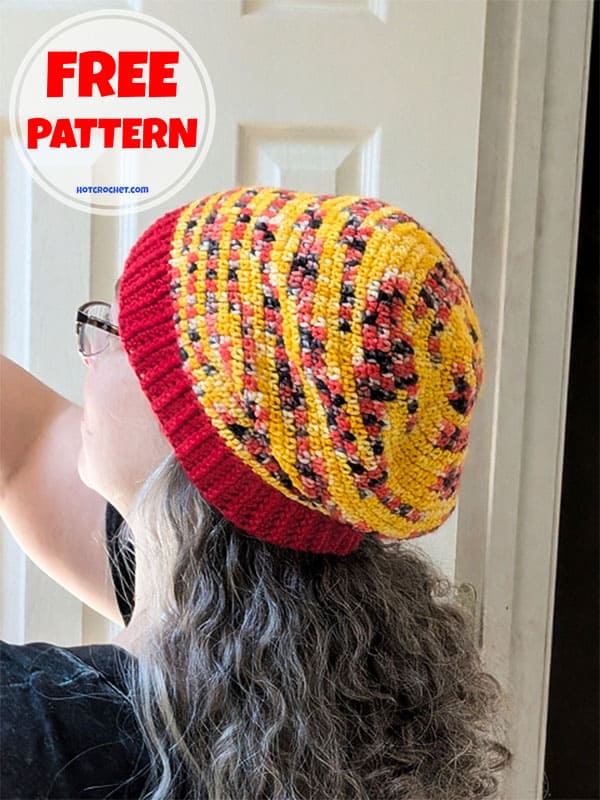 smooth stitch crochet slouchy hat pattern