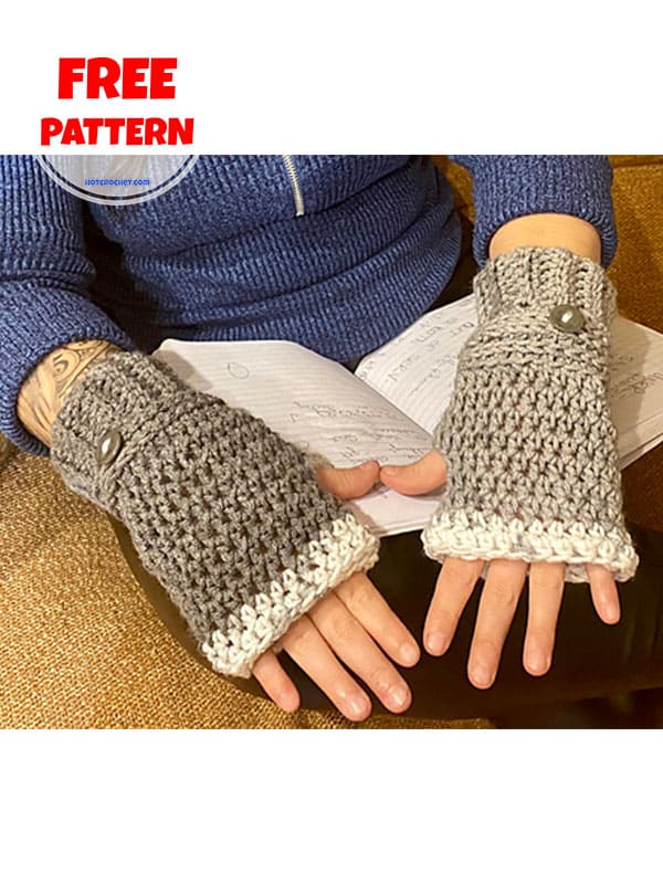 super easy fingerless gloves crochet pattern