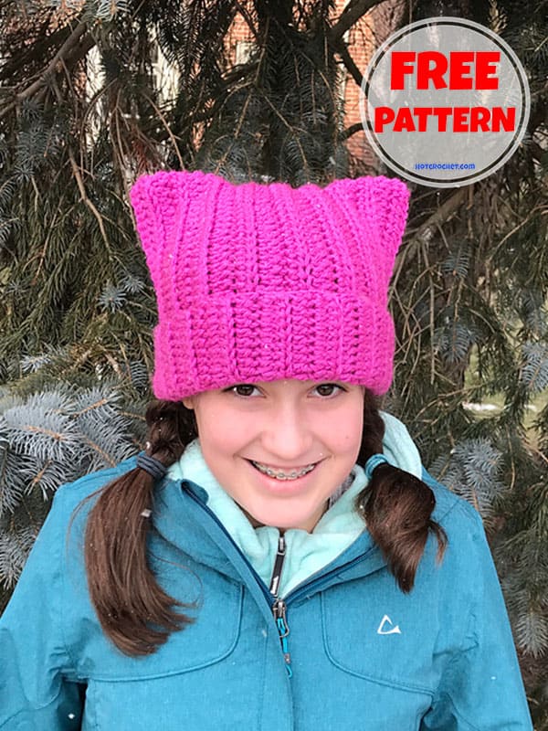 winter cat hat crochet pattern