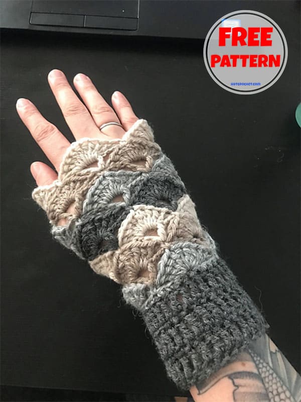 winter lace fingerless gloves crochet pattern