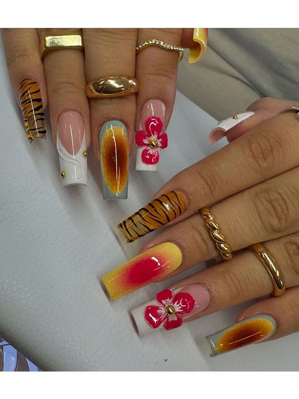 floral coffin spring nails