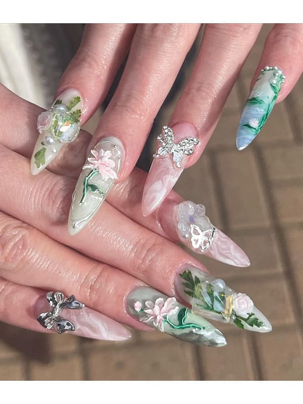 spring acrylic nail designs