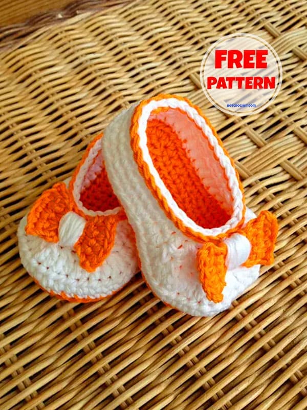 Orange Easy Crochet Newborn Booties