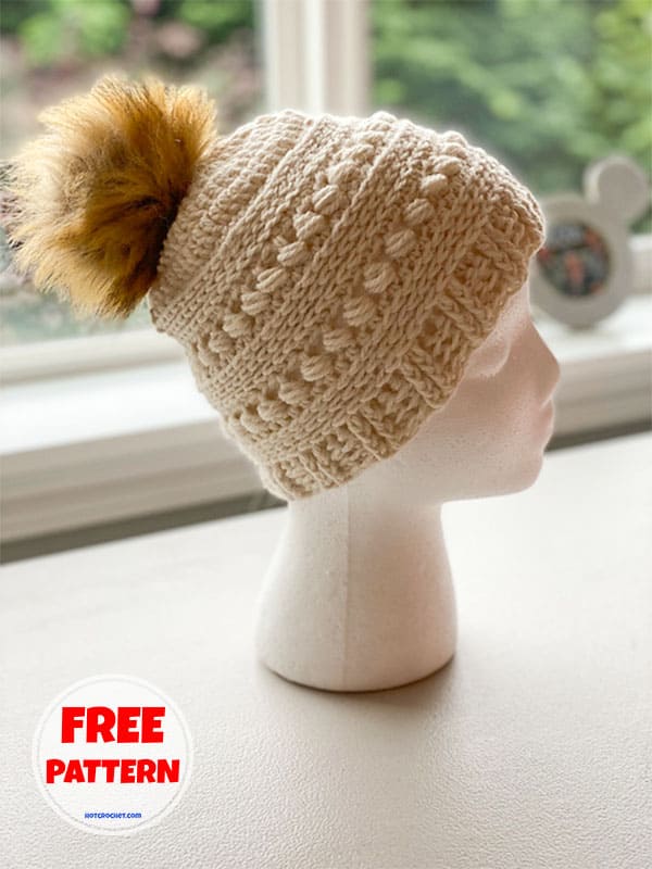 bead slouchy beanie hat crochet pattern