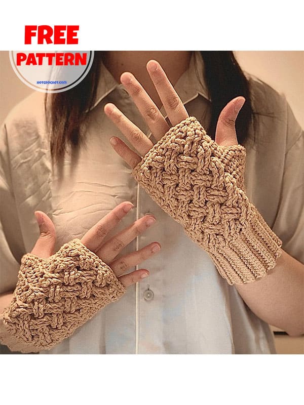 celtic weave fingerless glove crochet pattern