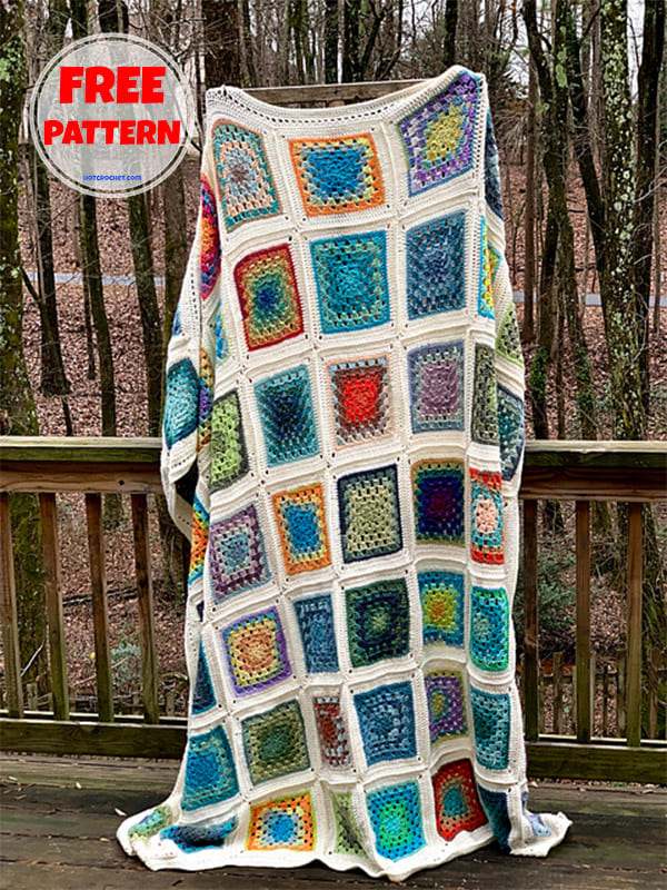 granny square afghan blanket crochet pattern