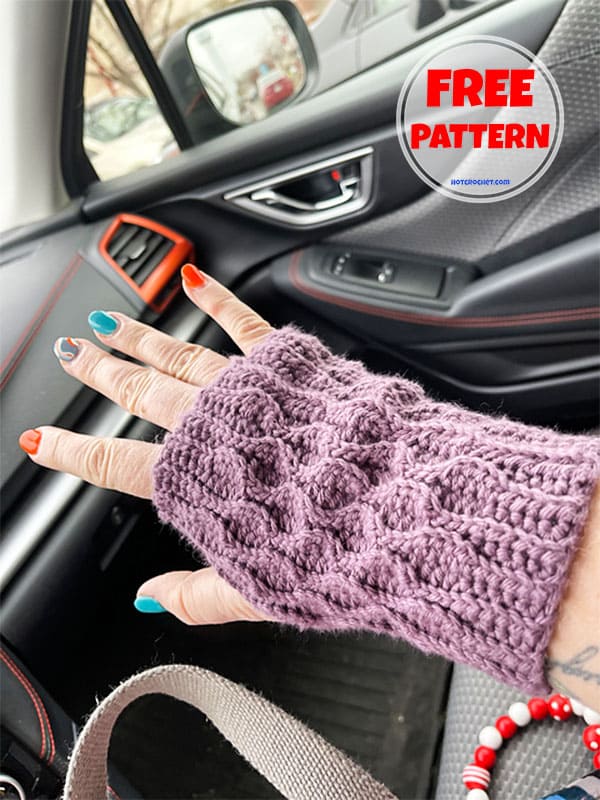 ribbed crochet fingerless gloves