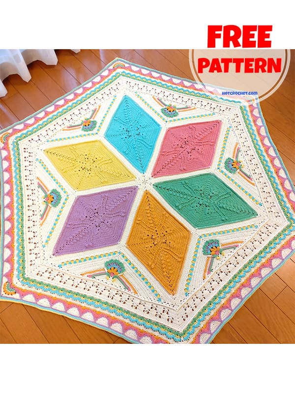 textured hexagon crochet blanket pattern