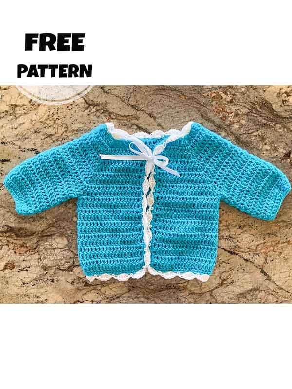 Easy baby cardigan crochet free pattern (2)