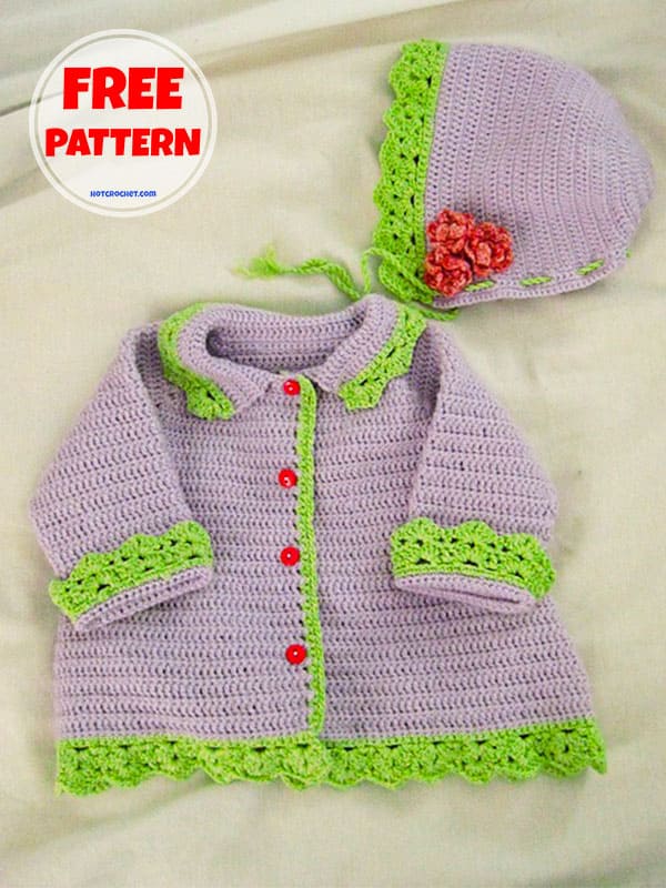 Free Crochet Baby Lace Cardigan Pattern (2)