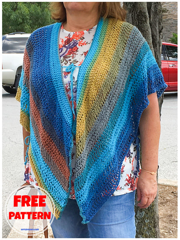 Free Sideways Crochet Rectangle Cardigan Pattern (2)