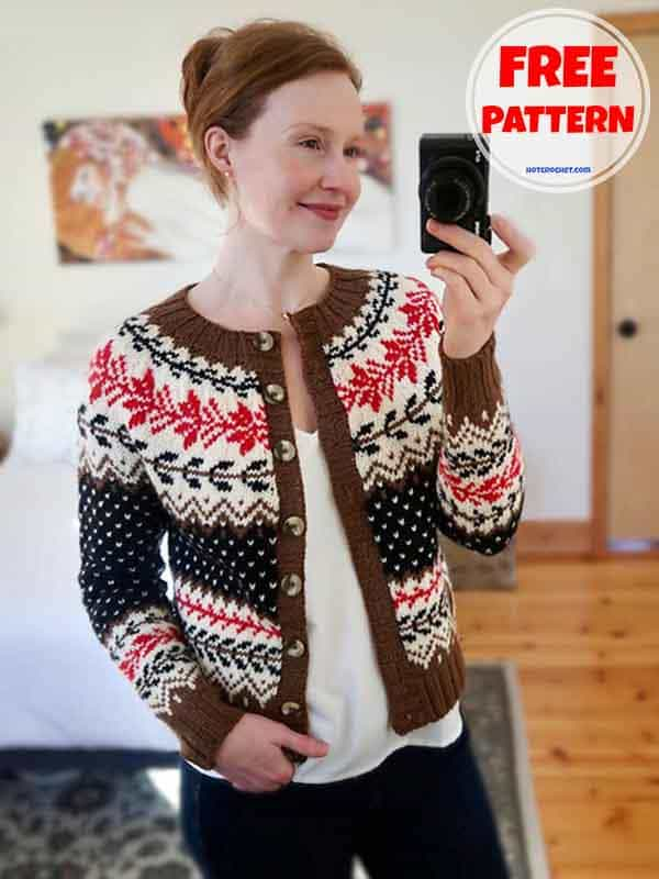 Nordic Design Knit Cardigan Free PDF Pattern (2)