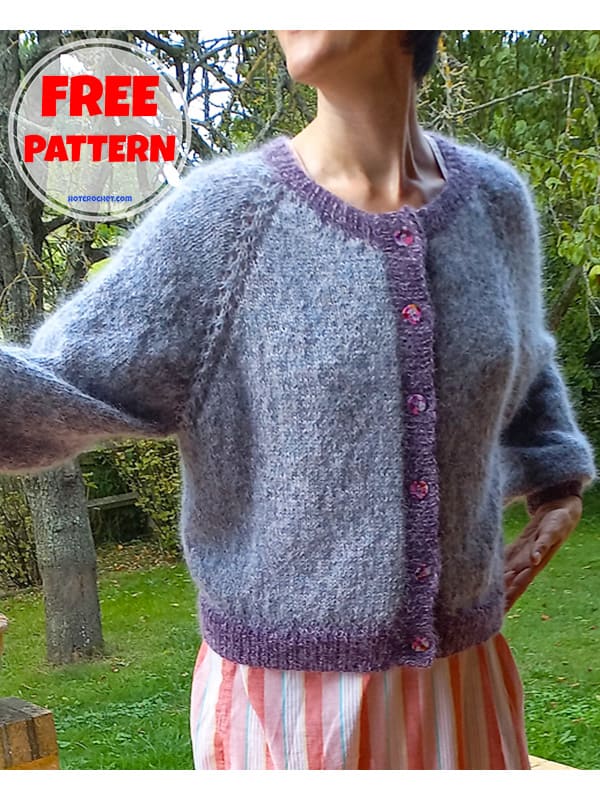 Soft Ribbed Cropped Knit Cardigan Free PDF Pattern (2)