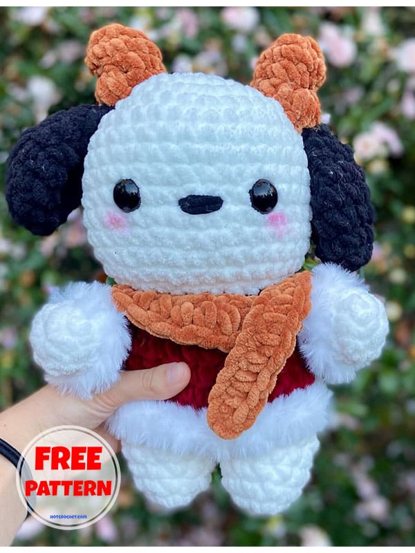 Christmas Pochacco Crochet Dog Amigurumi Free PDF Pattern (2)