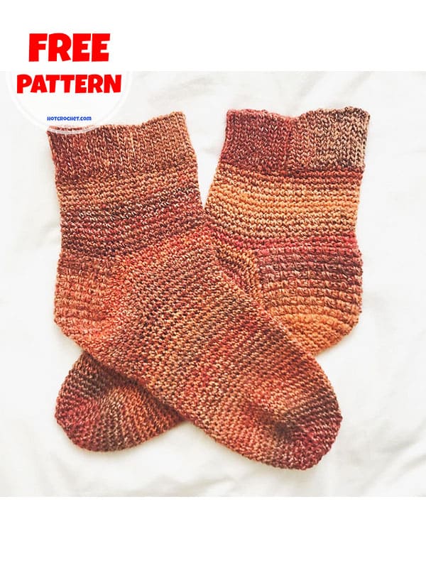 Cuff crochet socks